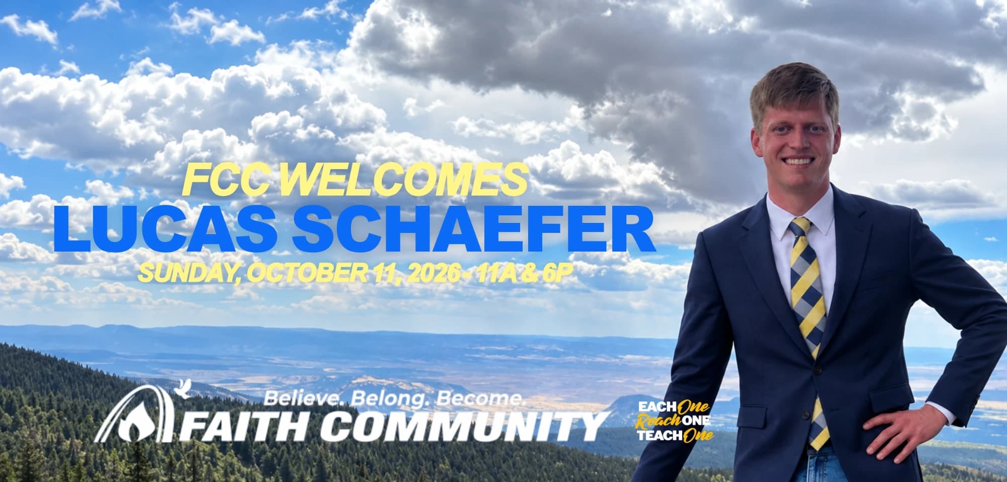 FCC welcomes Lucas Schaefer — Sunday, October 11, 2026, 11am and 6pm